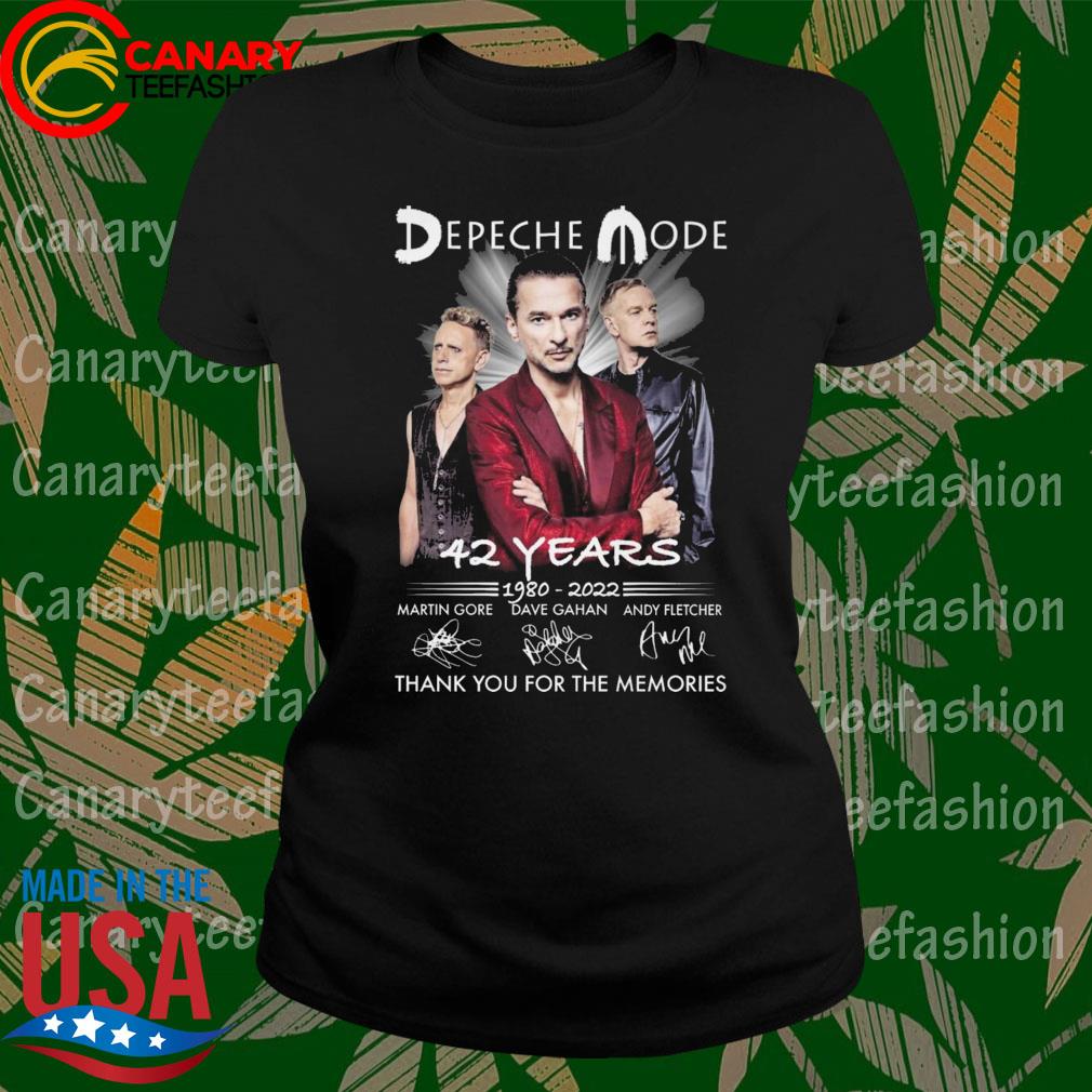 Depeche Mode 42 years 1980 2022 thank you for the memories signatures  shirt, hoodie, sweater, long sleeve and tank top