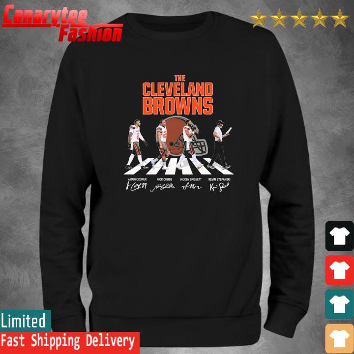 Official The Cleveland Browns Amari Cooper Nick Chubb Jacoby Brissett Kevin  Stefanski abbey road signatures shirt, hoodie, sweater, long sleeve and  tank top