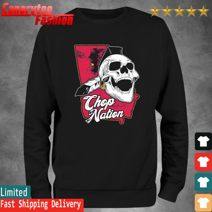 Atlanta Braves Skull Chop Nation 2022 shirt, hoodie, sweater, long
