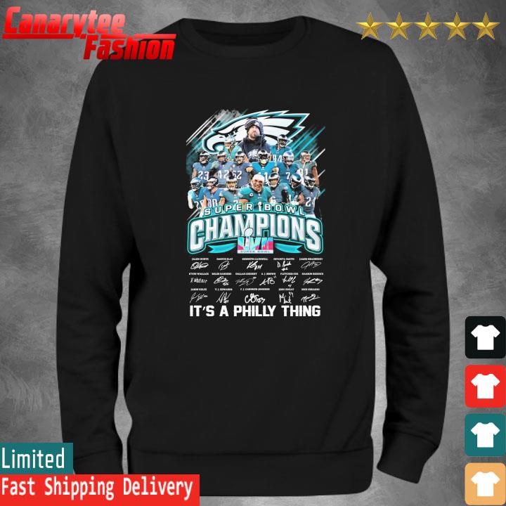 Official 2022-2023 National Football Conference Champions Philadelphia  Eagles team signatures shirt